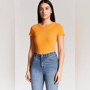 SPASH Women’s Orange Short Sleeve Bodysuit, Size  XL